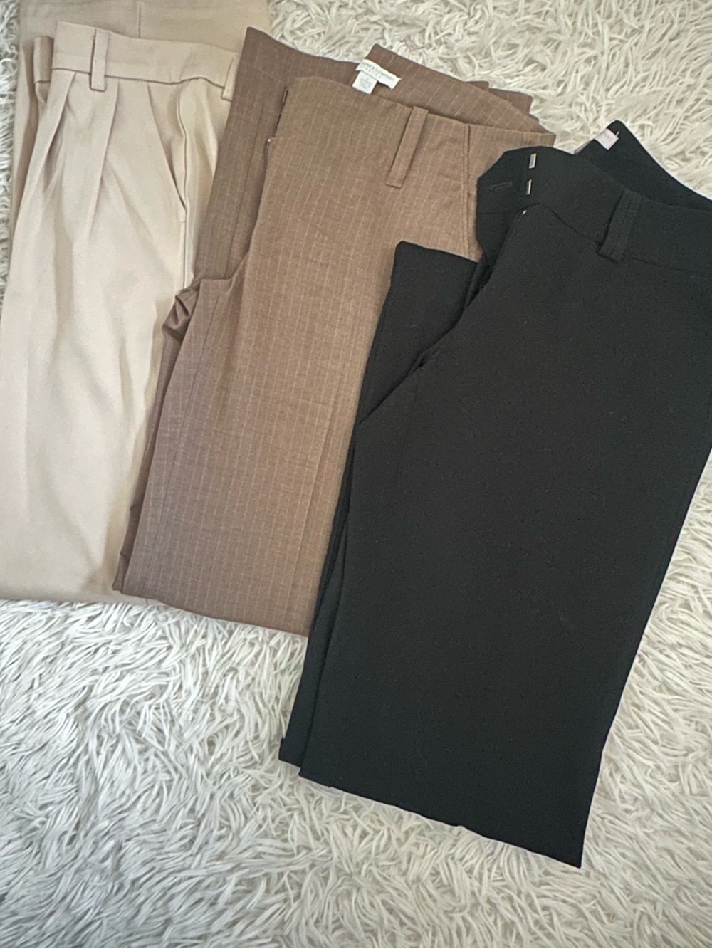 New York & Company Trio of Women's Dress Pants - Black, Brown, Beige